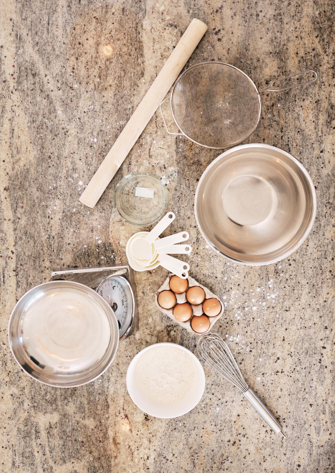 studio table with tasting notes and utensils